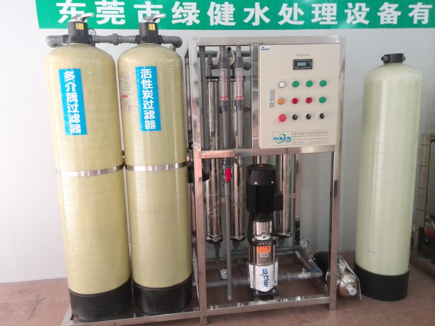 1吨去离子水制取装置,一级反渗透加电子级混床去离子超纯水机