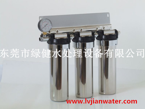 不锈钢管道三筒净水器,自来水净水器